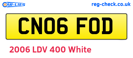 CN06FOD are the vehicle registration plates.