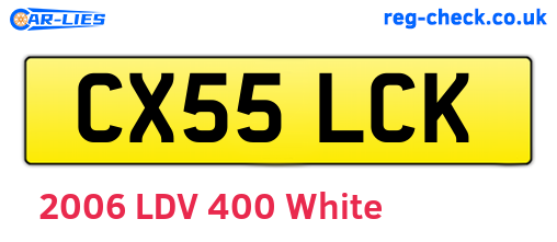 CX55LCK are the vehicle registration plates.