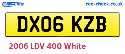 DX06KZB are the vehicle registration plates.