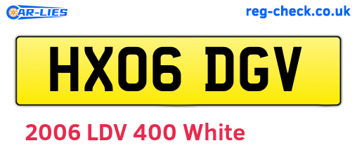 HX06DGV are the vehicle registration plates.