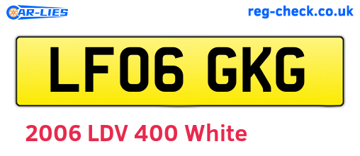 LF06GKG are the vehicle registration plates.