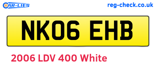 NK06EHB are the vehicle registration plates.