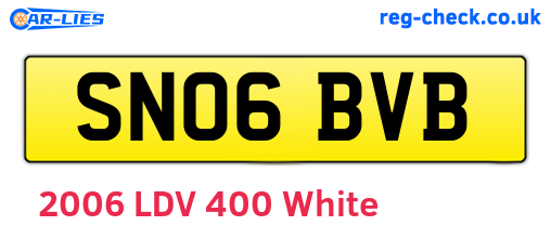 SN06BVB are the vehicle registration plates.