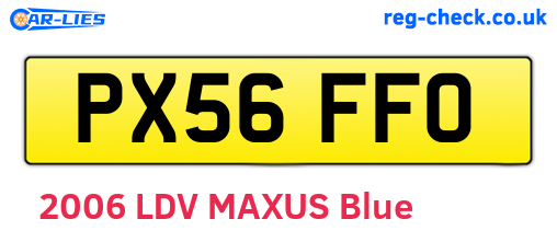 PX56FFO are the vehicle registration plates.