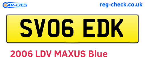 SV06EDK are the vehicle registration plates.