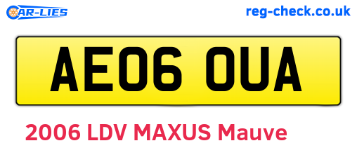 AE06OUA are the vehicle registration plates.
