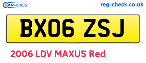 BX06ZSJ are the vehicle registration plates.