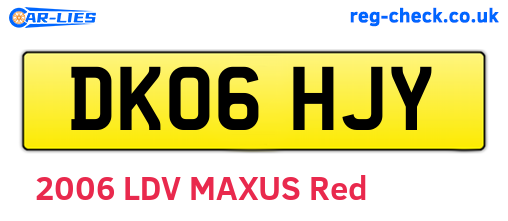 DK06HJY are the vehicle registration plates.