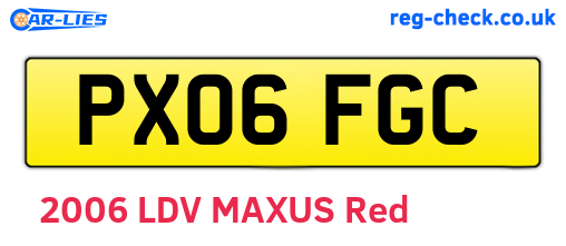 PX06FGC are the vehicle registration plates.