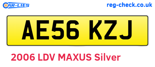 AE56KZJ are the vehicle registration plates.