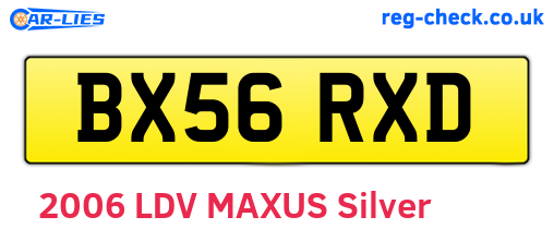 BX56RXD are the vehicle registration plates.