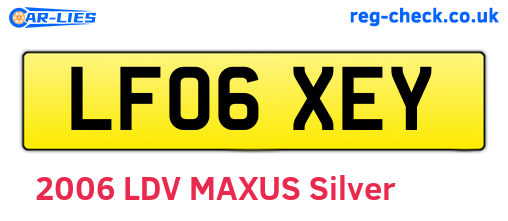 LF06XEY are the vehicle registration plates.