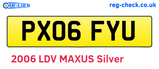 PX06FYU are the vehicle registration plates.