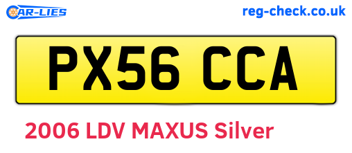 PX56CCA are the vehicle registration plates.