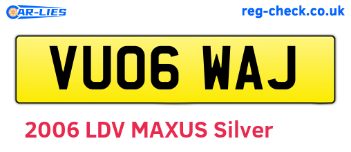VU06WAJ are the vehicle registration plates.