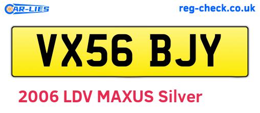 VX56BJY are the vehicle registration plates.