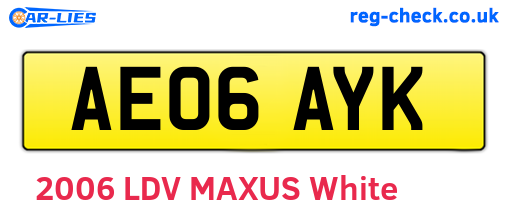 AE06AYK are the vehicle registration plates.