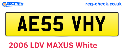 AE55VHY are the vehicle registration plates.