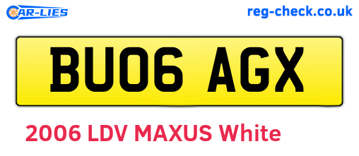 BU06AGX are the vehicle registration plates.