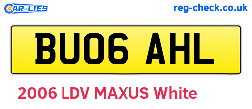 BU06AHL are the vehicle registration plates.