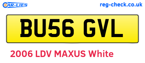 BU56GVL are the vehicle registration plates.