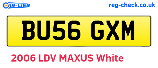 BU56GXM are the vehicle registration plates.