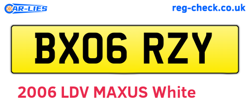 BX06RZY are the vehicle registration plates.