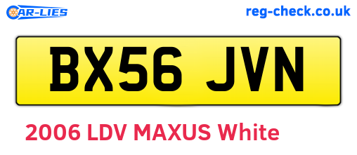 BX56JVN are the vehicle registration plates.