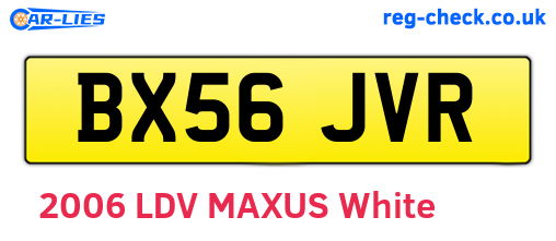 BX56JVR are the vehicle registration plates.