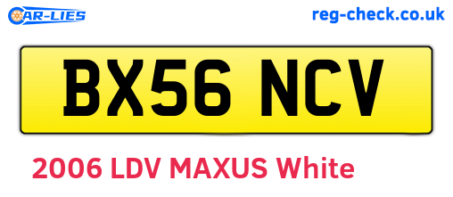 BX56NCV are the vehicle registration plates.