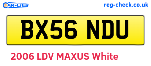 BX56NDU are the vehicle registration plates.