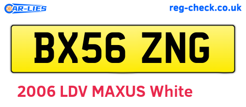 BX56ZNG are the vehicle registration plates.