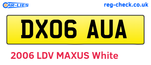 DX06AUA are the vehicle registration plates.