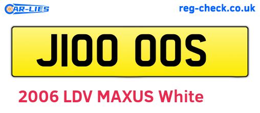 J100OOS are the vehicle registration plates.