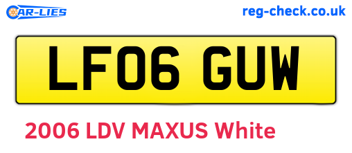 LF06GUW are the vehicle registration plates.