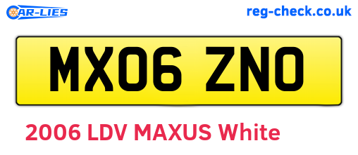 MX06ZNO are the vehicle registration plates.