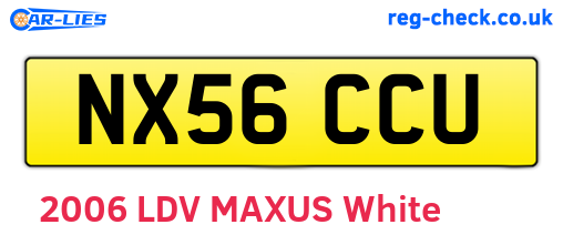 NX56CCU are the vehicle registration plates.