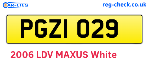 PGZ1029 are the vehicle registration plates.