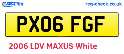 PX06FGF are the vehicle registration plates.