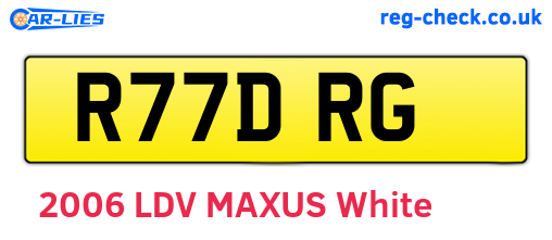 R77DRG are the vehicle registration plates.