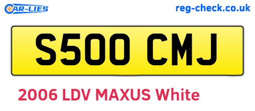 S500CMJ are the vehicle registration plates.