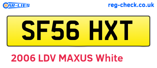 SF56HXT are the vehicle registration plates.