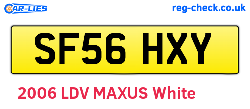 SF56HXY are the vehicle registration plates.