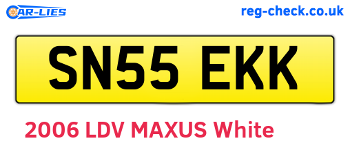 SN55EKK are the vehicle registration plates.