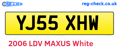 YJ55XHW are the vehicle registration plates.