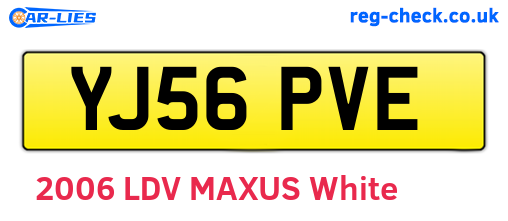 YJ56PVE are the vehicle registration plates.