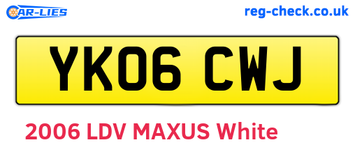 YK06CWJ are the vehicle registration plates.