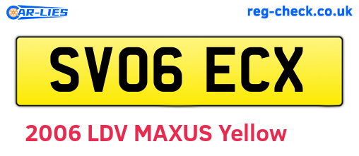 SV06ECX are the vehicle registration plates.