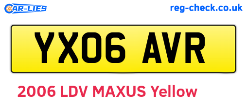 YX06AVR are the vehicle registration plates.