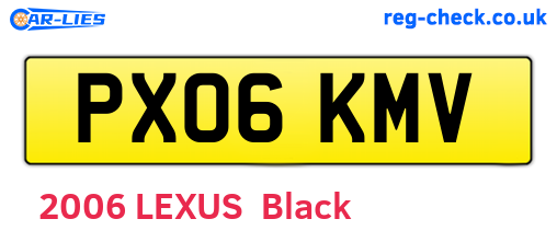 PX06KMV are the vehicle registration plates.